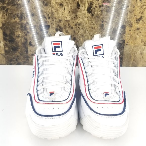 FILS DISRUPTOR II CONTRAST PIPING WHITE NAVY RED 3 - Picture 2 of 5